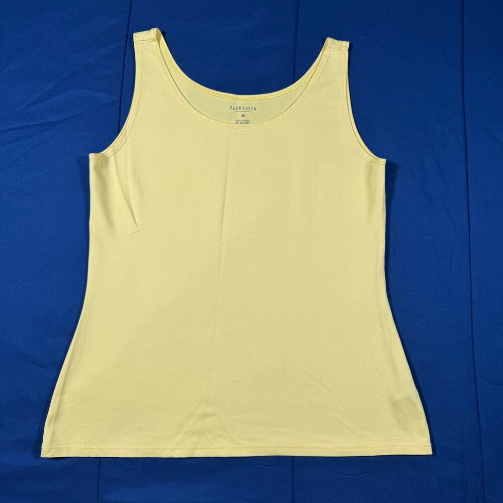 Van Heusen Womens Yellow Stretch Tank Top Medium